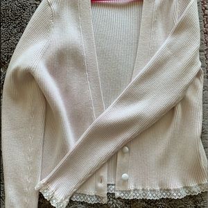 For Love and Lemons x Victoria’s Secret white cardigan